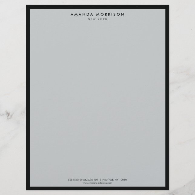 Minimalistisk lyx Boutique Black/Grått Brevhuvud (Framsida)