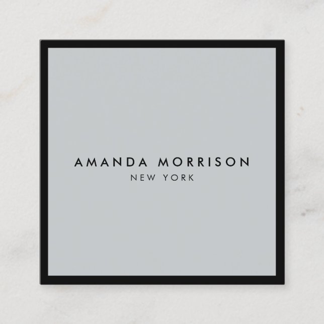 Minimalistisk lyx Boutique Black/Grått Fyrkantigt Visitkort (Framsida)