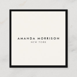 Minimalistisk lyx Boutique Black/Ivory Fyrkantigt Visitkort