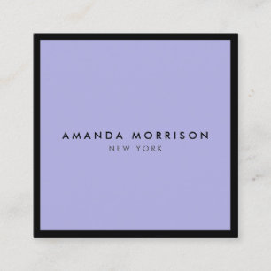 Minimalistisk lyx Boutique Black/Periwinkle Fyrkantigt Visitkort