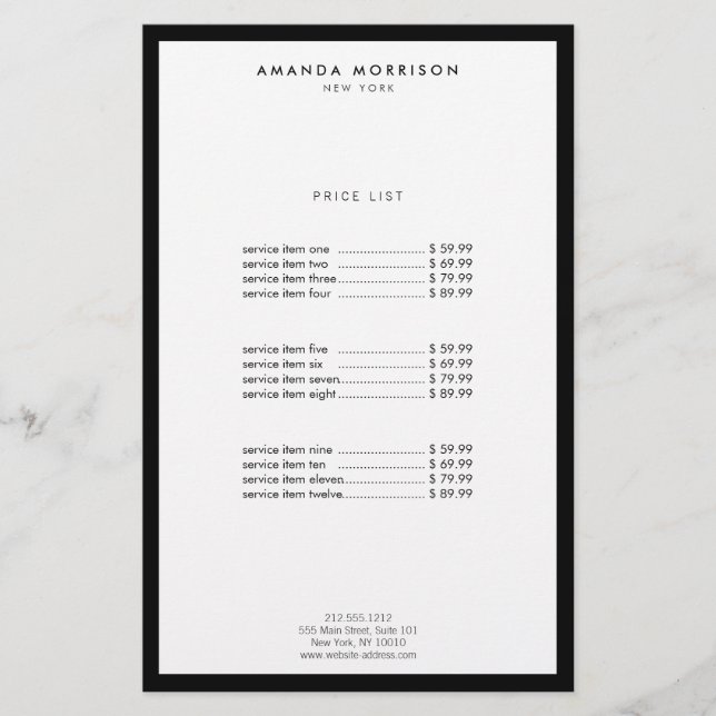 Minimalistisk lyx Boutique Black/White Flygblad (Framsidan)