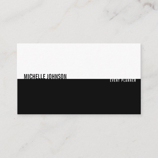 Minimalistisk lyx Boutique Black/White Visitkort (Framsida)