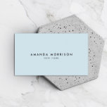 Minimalistisk lyx Boutique Blue Visitkort<br><div class="desc">En elegant och förfinad design höjer ditt namn eller ditt företag namn genom minimal och modern formatering. En ljusblå bakgrund ge som lugnen känner för den här klassiska affärskortet. © 1201AM-KREATIV</div>