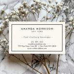 Minimalistisk lyx Boutique Ivory/Black Single Side Visitkort<br><div class="desc">En elegant och förfinad design höjer ditt namn eller ditt företag namn genom minimal och modern formatering. Det tunna svarta gräns är belagt med en elfenbensbakgrund till ge som en lyxkänsla för den här klassiska affärskortet. © 1201AM-KREATIV</div>