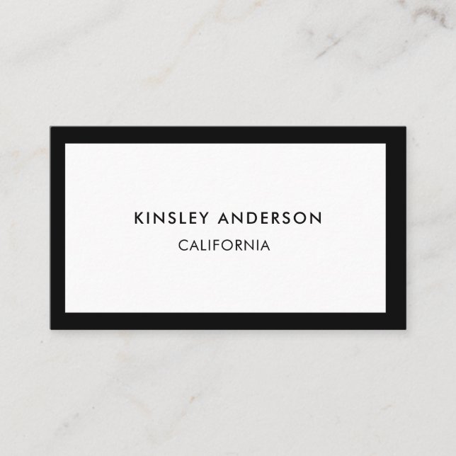 Minimalistisk lyx Boutique White och Black Visitkort (Framsida)
