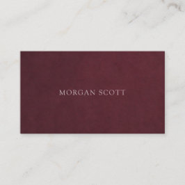 Minimalistisk Lyx Burgunder Suede Textur Visitkort