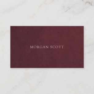 Minimalistisk Lyx Burgunder Suede Textur Visitkort