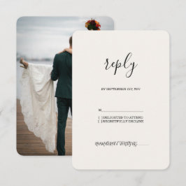 minimalistisk lyx krämbröllop RSVP OSA Kort