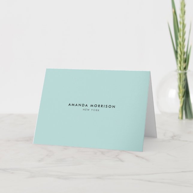 Minimalistisk Lyx Mintgrön Bakgrund Anteckningskort (Framsida)