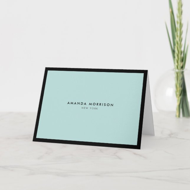 Minimalistisk Lyx Mintgrön Kantlinje Anteckningskort (Framsida)