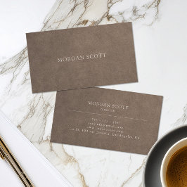 Minimalistisk Lyx Neutral Suède-struktur Visitkort