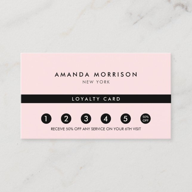 Minimalistisk Lyx Rosa Lojalitet Visitkort (Framsida)