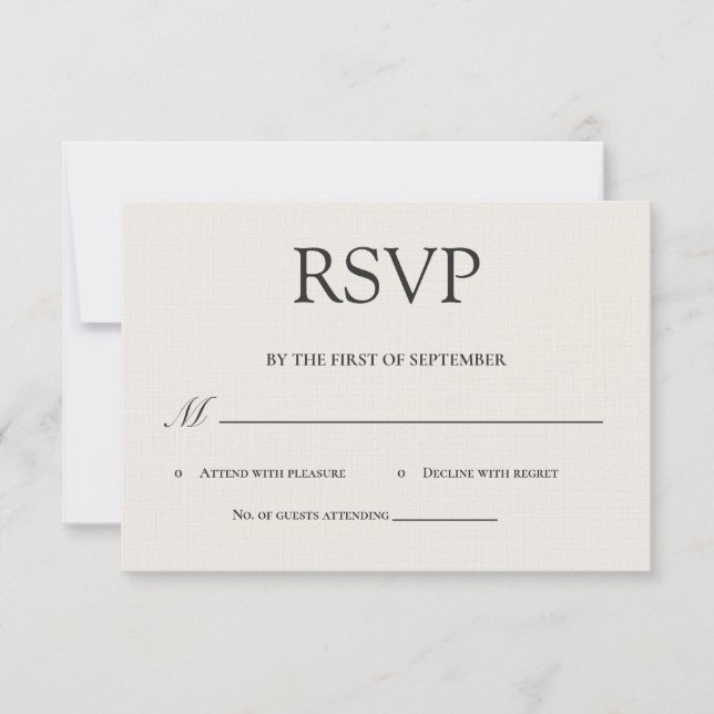 Minimalistisk Lyx RSVP-kort OSA Kort (Framsida)