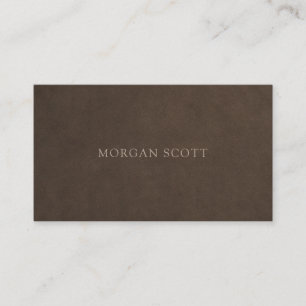 Minimalistisk lyxbrun suede textur visitkort