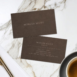 Minimalistisk lyxbrun suede textur visitkort
