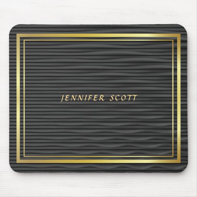 Minimalistisk lyxig Black Guld Musmatta (Framsidan)