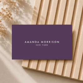 Minimalistisk Lyxig Boutique Aubergine Lila Visitkort
