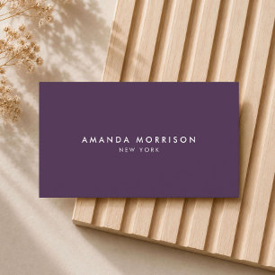 Minimalistisk Lyxig Boutique Aubergine Lila Visitkort