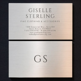 Minimalistisk lyxig boutique kläder metallisk visitkort