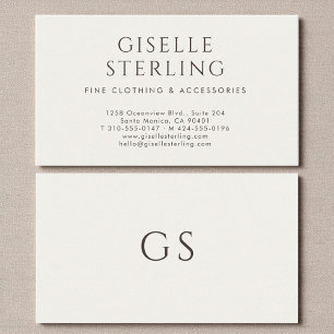 Minimalistisk Lyxig Boutique Mode Elfenben Visitkort