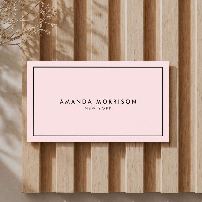 Minimalistisk Lyxig Boutique Rosa/Svart Visitkort (Skapare uppladdad)