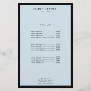 Minimalistisk Lyxig Boutique Svart/Blå Flygblad