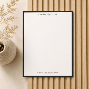 Minimalistisk Lyxig Boutique Svart/Elfenben Brevhuvud