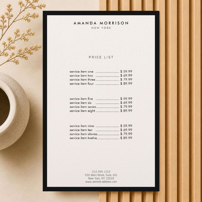 Minimalistisk Lyxig Boutique Svart/Elfenben Flygblad (Skapare uppladdad)