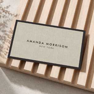 Minimalistisk Lyxig Boutique Svart/Linnetyg Visitkort