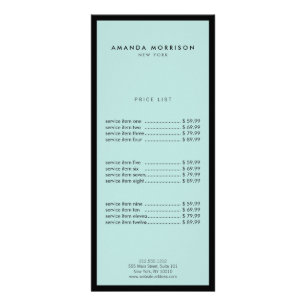 Minimalistisk Lyxig Boutique Svart/Mint Reklamkort