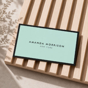 Minimalistisk Lyxig Boutique Svart/Mint Visitkort
