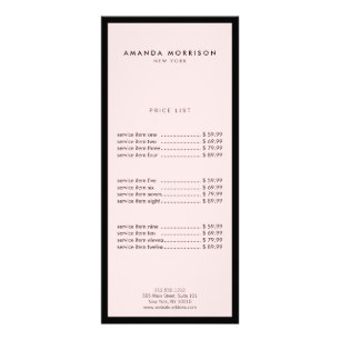 Minimalistisk Lyxig Boutique Svart/Rosa Reklamkort