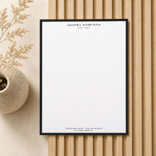 Minimalistisk lyxig boutique svart/vit brevhuvud