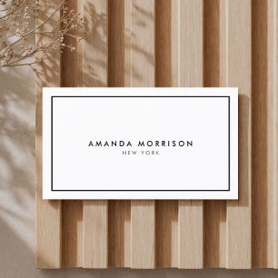 Minimalistisk Lyxig Boutique Vit/Svart Visitkort