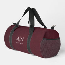 Minimalistisk lyxig burgunderröd suede tryck monog
