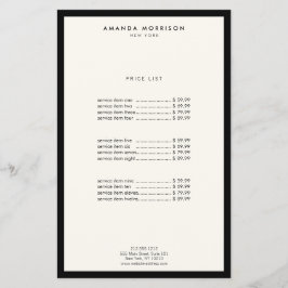 Minimalistisk Lyxig Butik Svart/Elfenben Flygblad