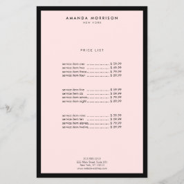 Minimalistisk Lyxig Butik Svart/Rosa Flygblad