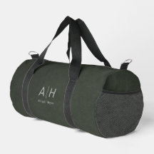 Minimalistisk Lyxig Grön Suckeprint Monogram