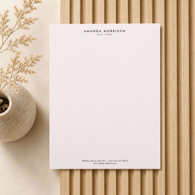 Minimalistisk Lyxig Pastellrosa Boutique Brevhuvud (Skapare uppladdad)