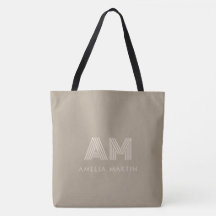 Minimalistisk Lyxig Varm Taupe-Monogram