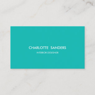 Minimalistisk lyxvara av typen vanlig teal visitkort
