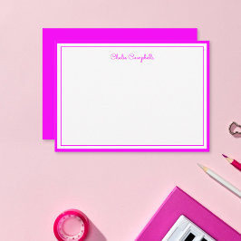 Minimalistisk Magenta, 2 Gräns, namnteckning Anteckningskort