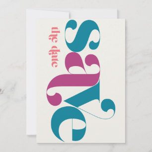 Minimalistisk Magenta för fotoVintage Melon Teal Spara Datumet