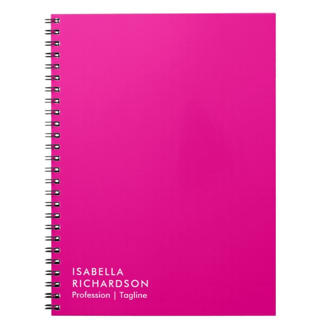 Minimalistisk Magenta för personlig Anteckningsbok (Framsidan)