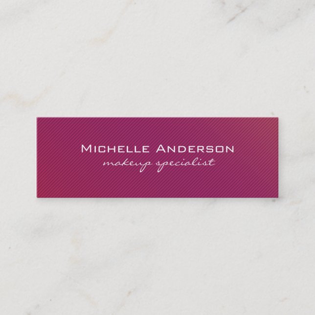 Minimalistisk Magenta Linjer Mini Visitkort (Framsida)