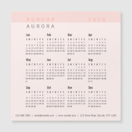 Minimalistisk magnetisk kalender med två ton Rosa
