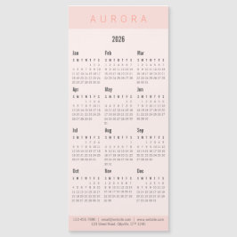 Minimalistisk magnetisk kalender med två ton Rosa