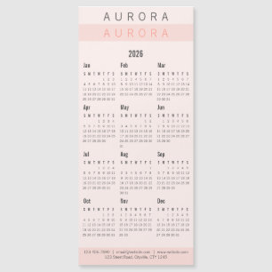 Minimalistisk magnetisk kalender med två ton Rosa