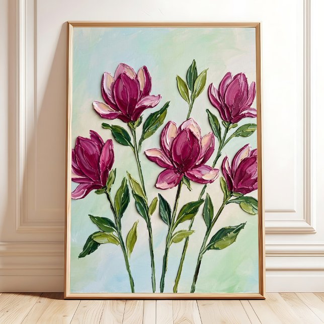 Minimalistisk Magnoliablomma Väggkonst Canvastryck (Skapare uppladdad)