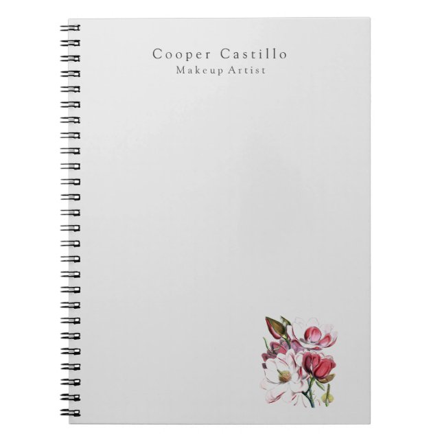 Minimalistisk Magnolias med modern enkel Professio Anteckningsbok (Framsidan)